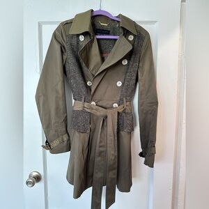 Steve Madden Green Trench Coat